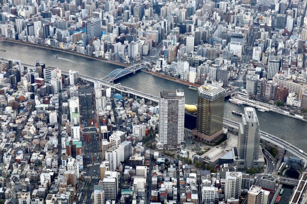 Sumida River and the "Golden Flame" - From the Tokyo Skytree Observation Deck