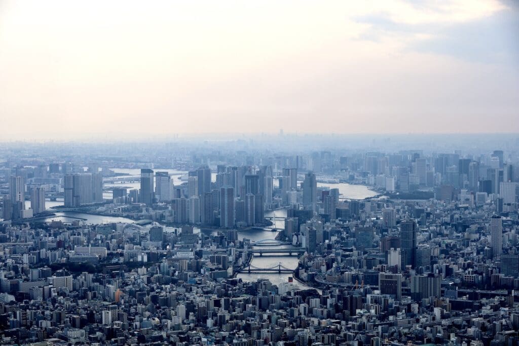 Looking Towards Odaiba and the Rainbow Bridge from the Tokyo Skytree