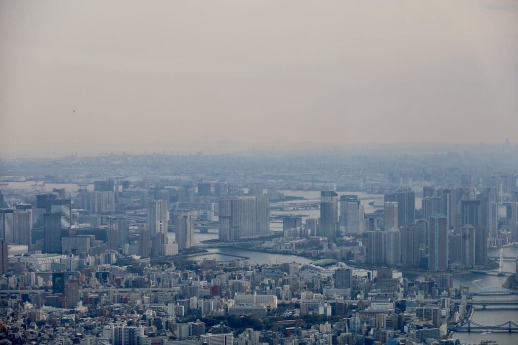 Smoke from Wildfires Obstructed the View from Tokyo Skytree
