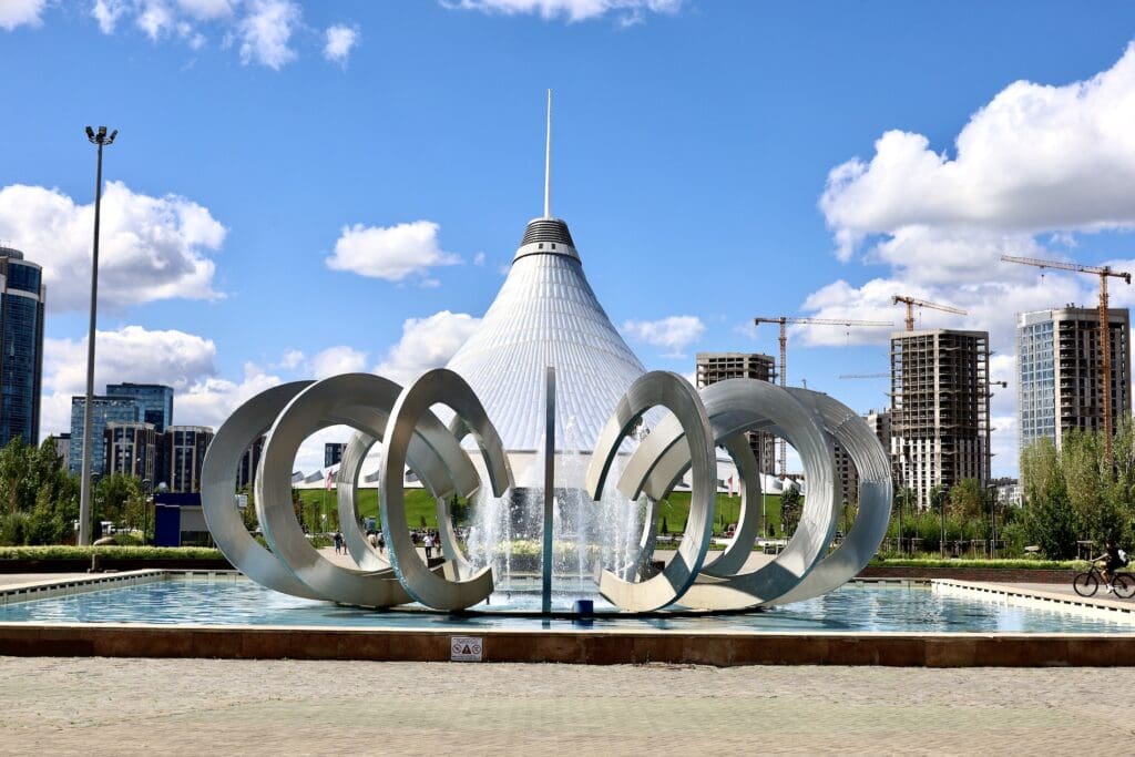Looking Towards Khan Shatyr from Lovers Park