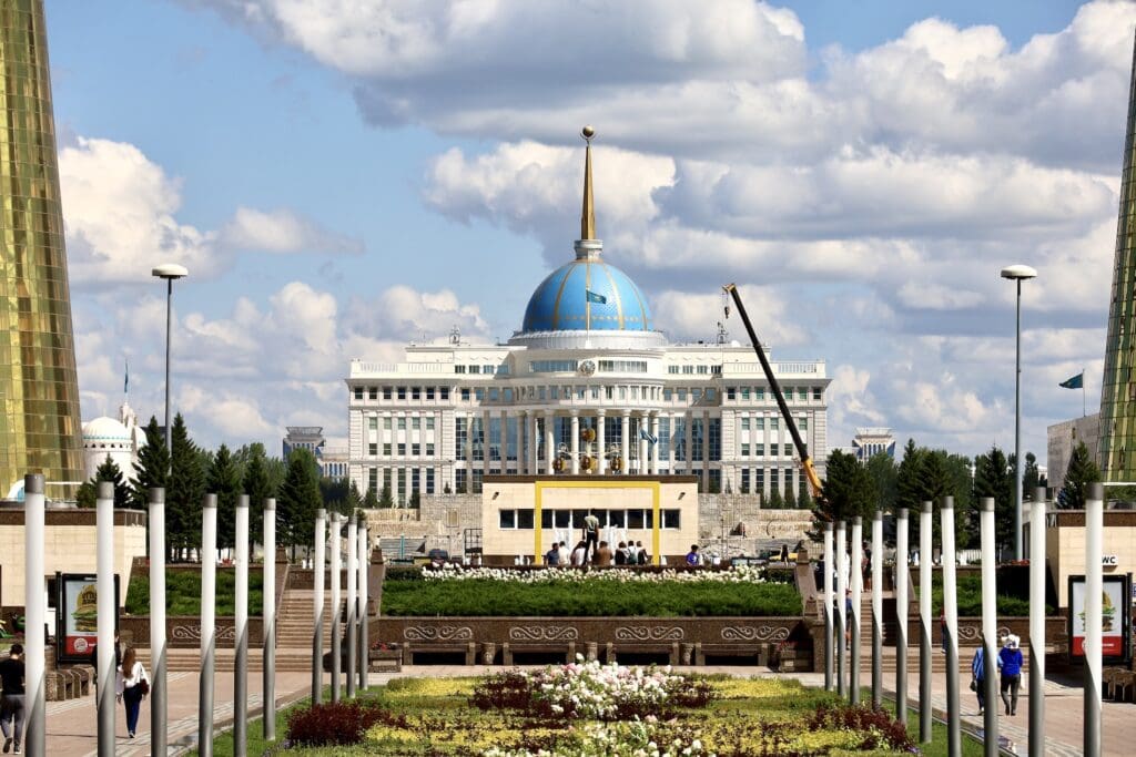 Construction Cranes Near the Presidential Palace