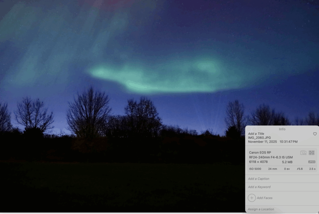 Northern Lights - Twin Cities Metro (With Photo Settings)