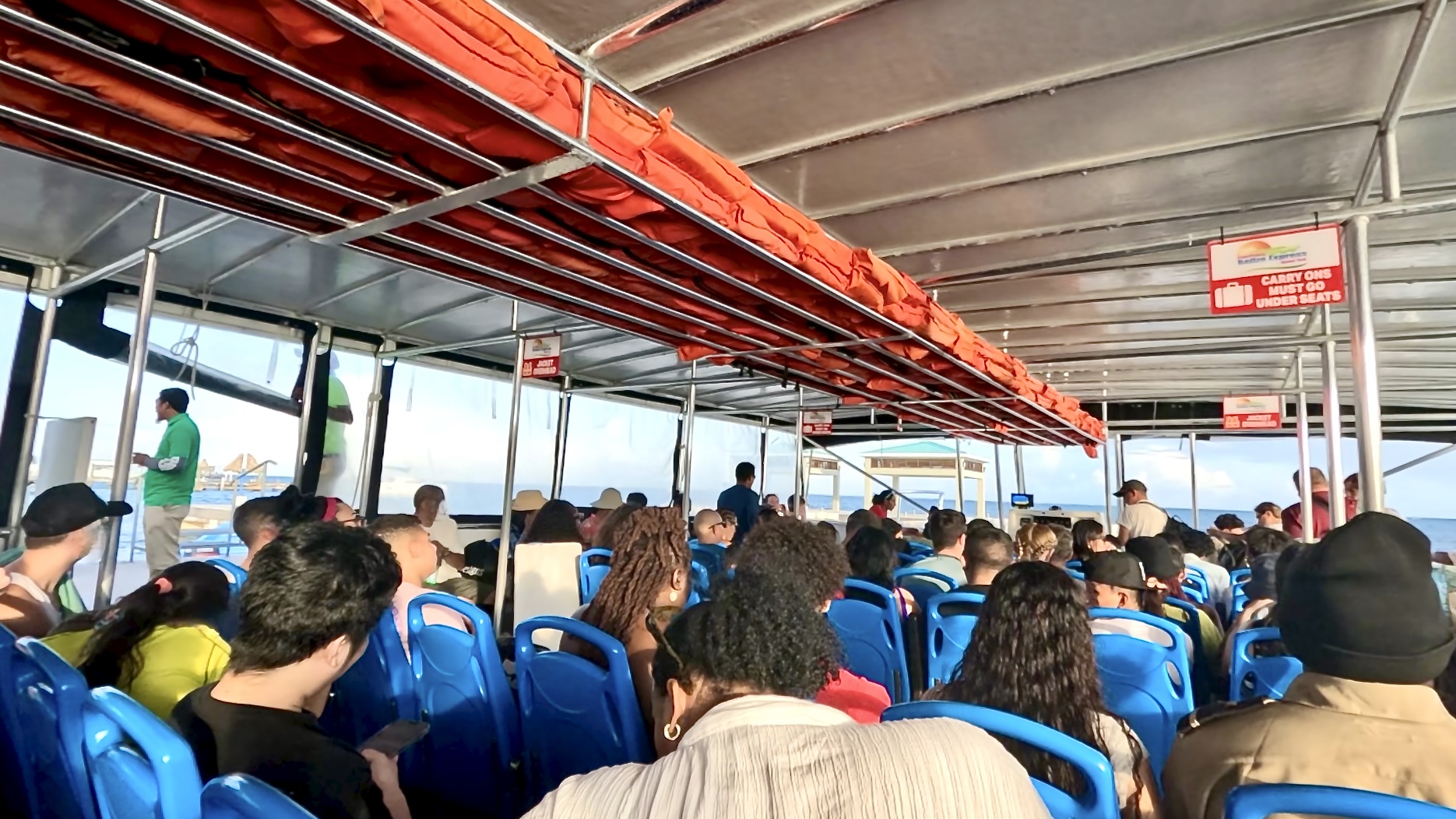Onboard the San Pedro Belize Express Water Taxi