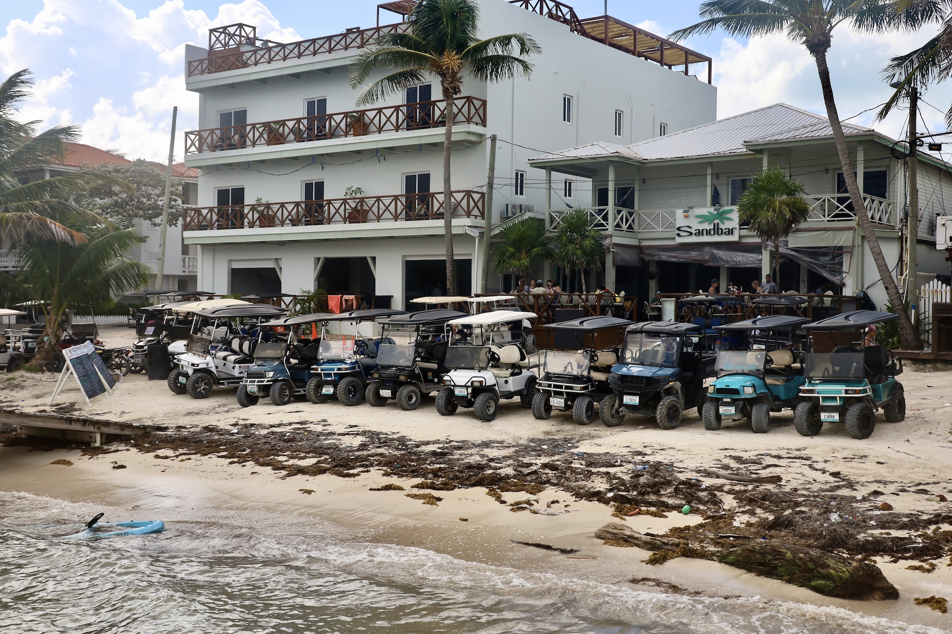 The Main Method of Transportation on Ambergris Caye is Golf Carts