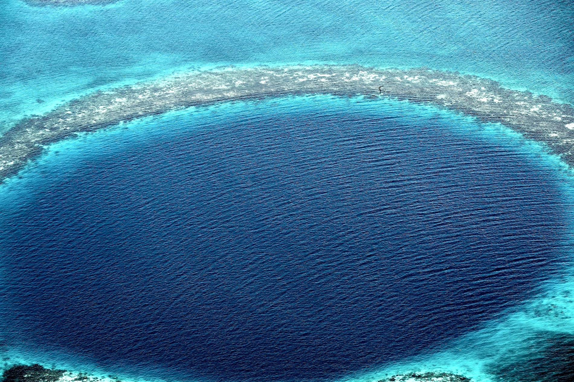 Zoomed in on the Great Blue Hole