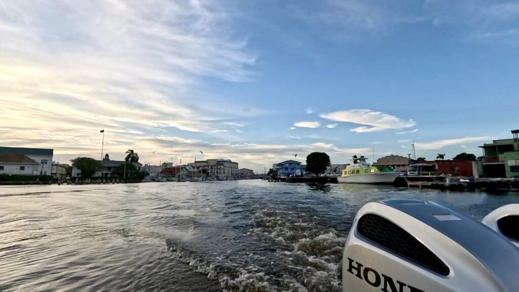 Departing Belize City