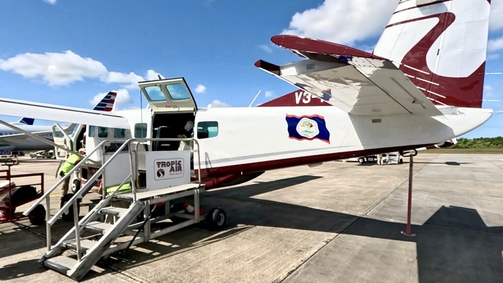 Deplaning in Belize City