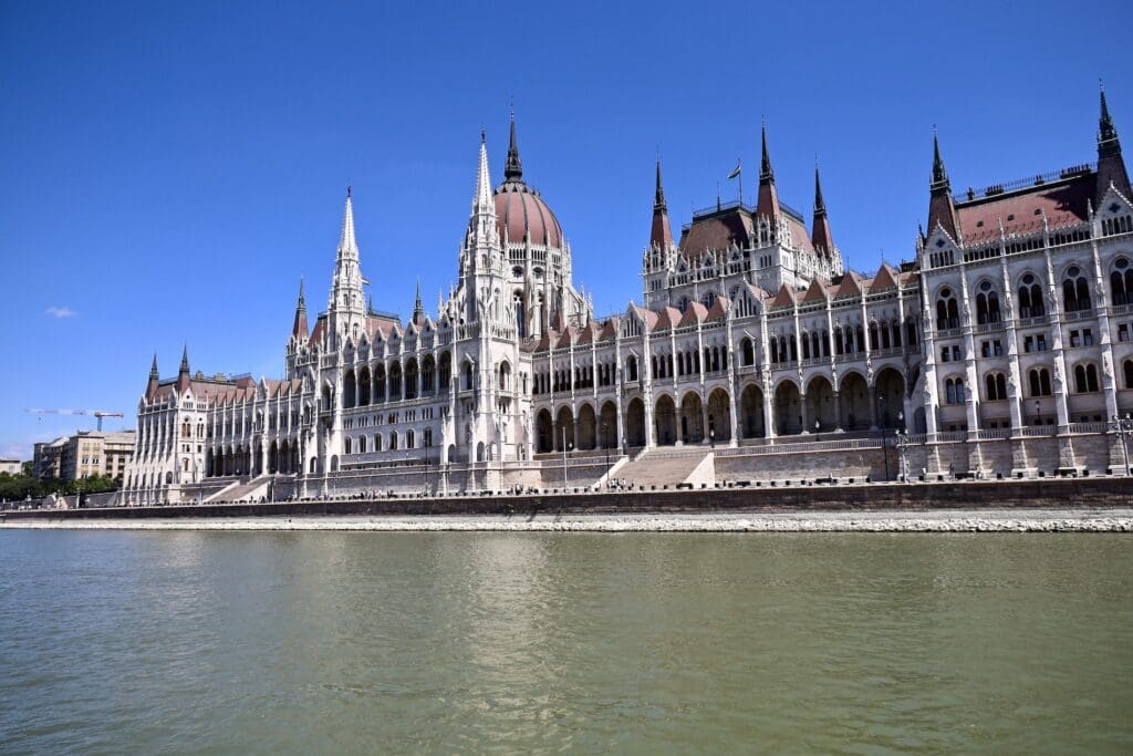 Hungarian Parliament Building - Photographed from the Danube River During a River Cruise