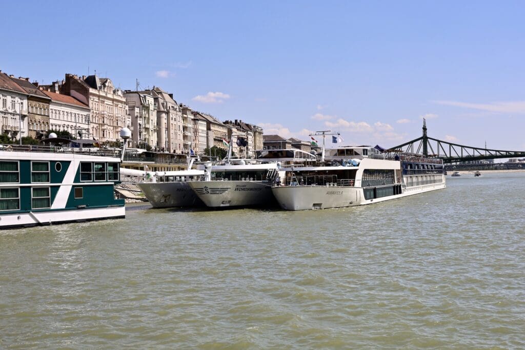 River Cruise Ships Docked on the Danube