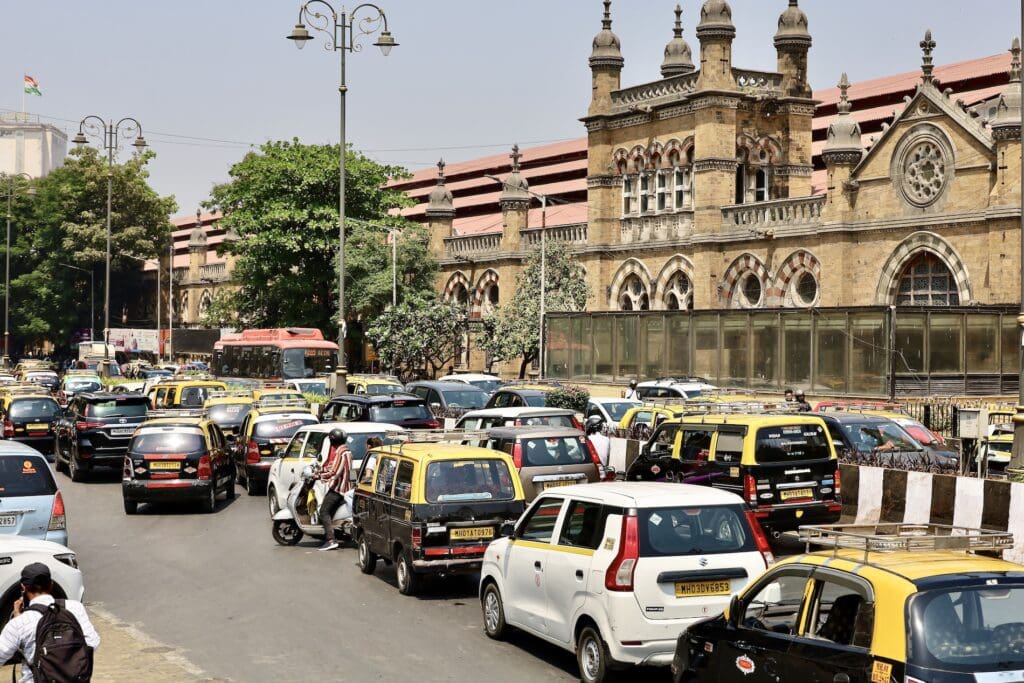 Traffic in Front of the Chhatrapati Shivaji Maharaj Terminus​