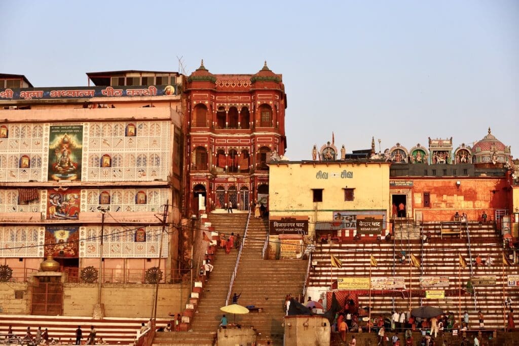 Colorful Ghats on the Ganges River