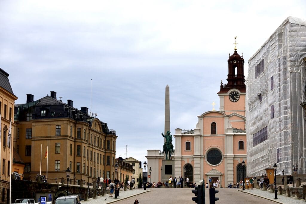 Storkyrkan and the Royal Palace Along Slottsbacken in Gamla Stan