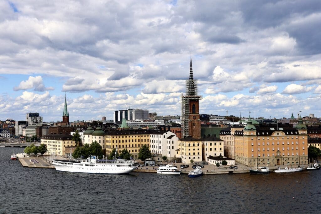 Views of Riddarholmen and Riddarholmen Church From Monteliusvägen
