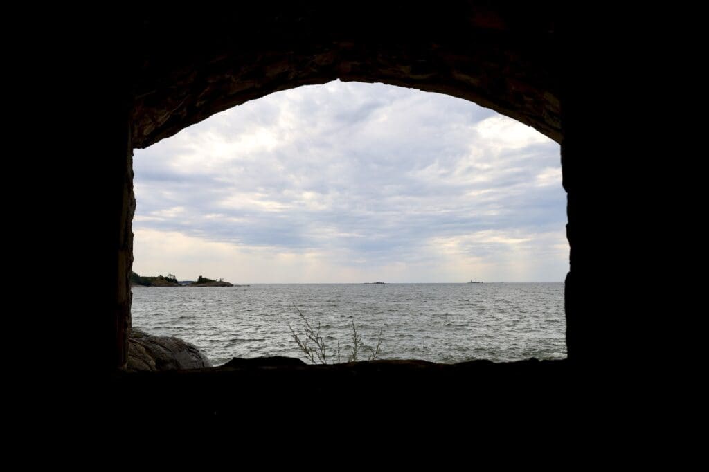 View of the Gulf of Finland From Inside a Stone Fortification