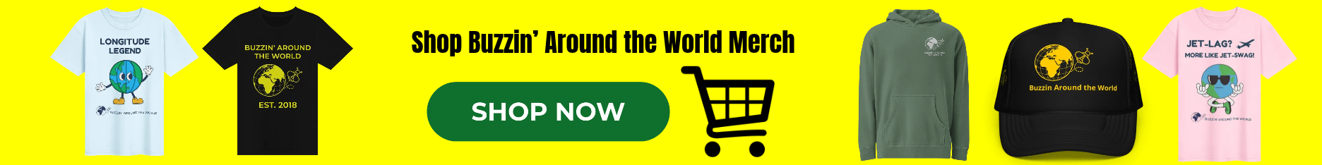 Shop Buzzin' Around the World merchandise